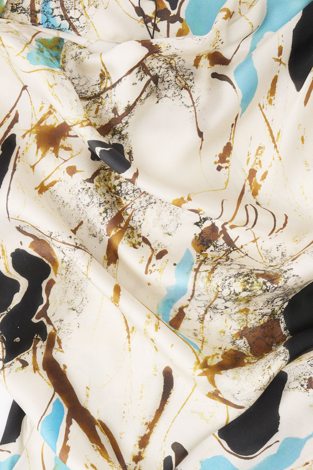 Blouse Fedora - Beige/Turquoise - Soie - Femme