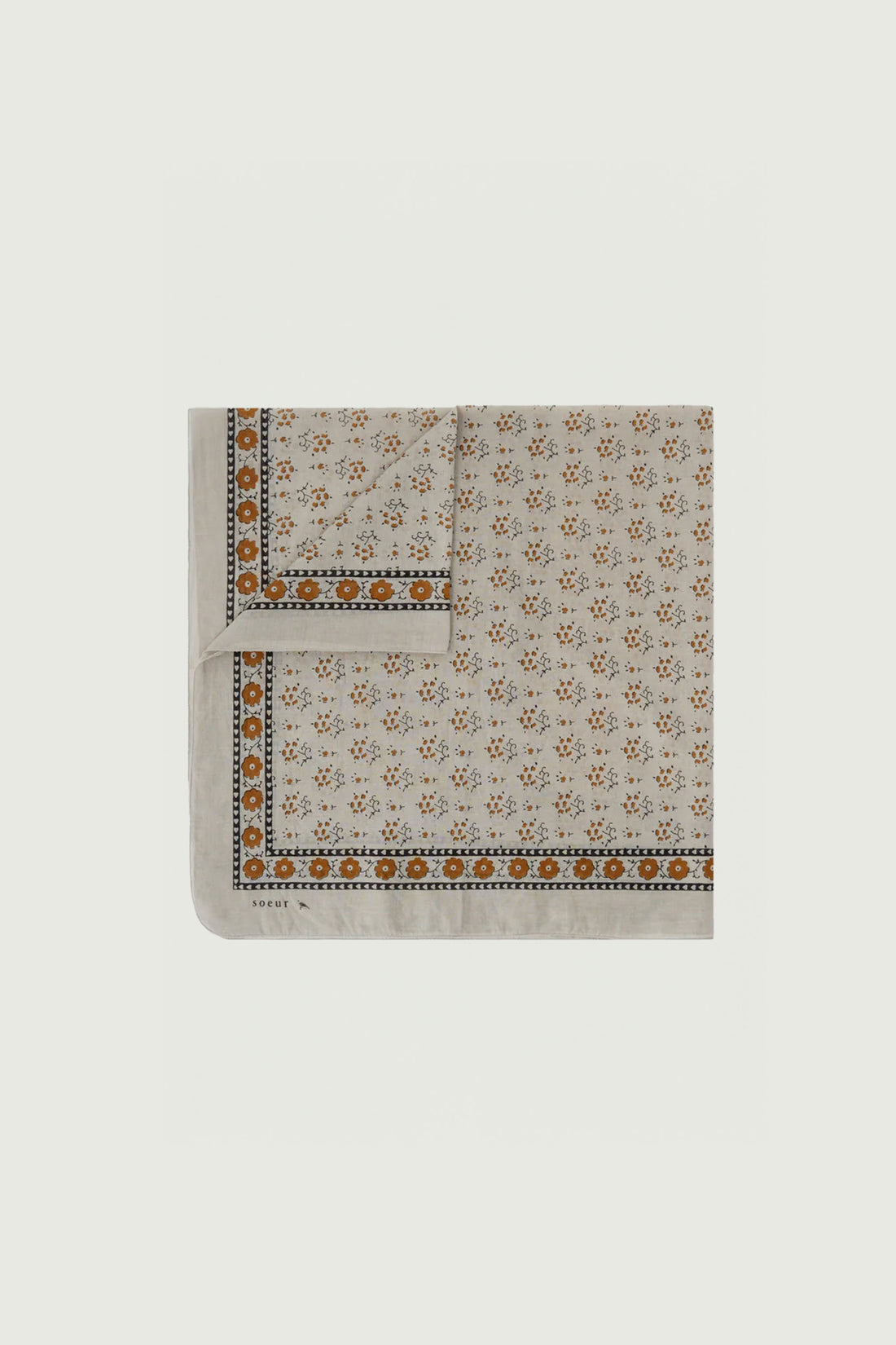 Classique Scarf Brown/Grey Cotton Woman - Main Image