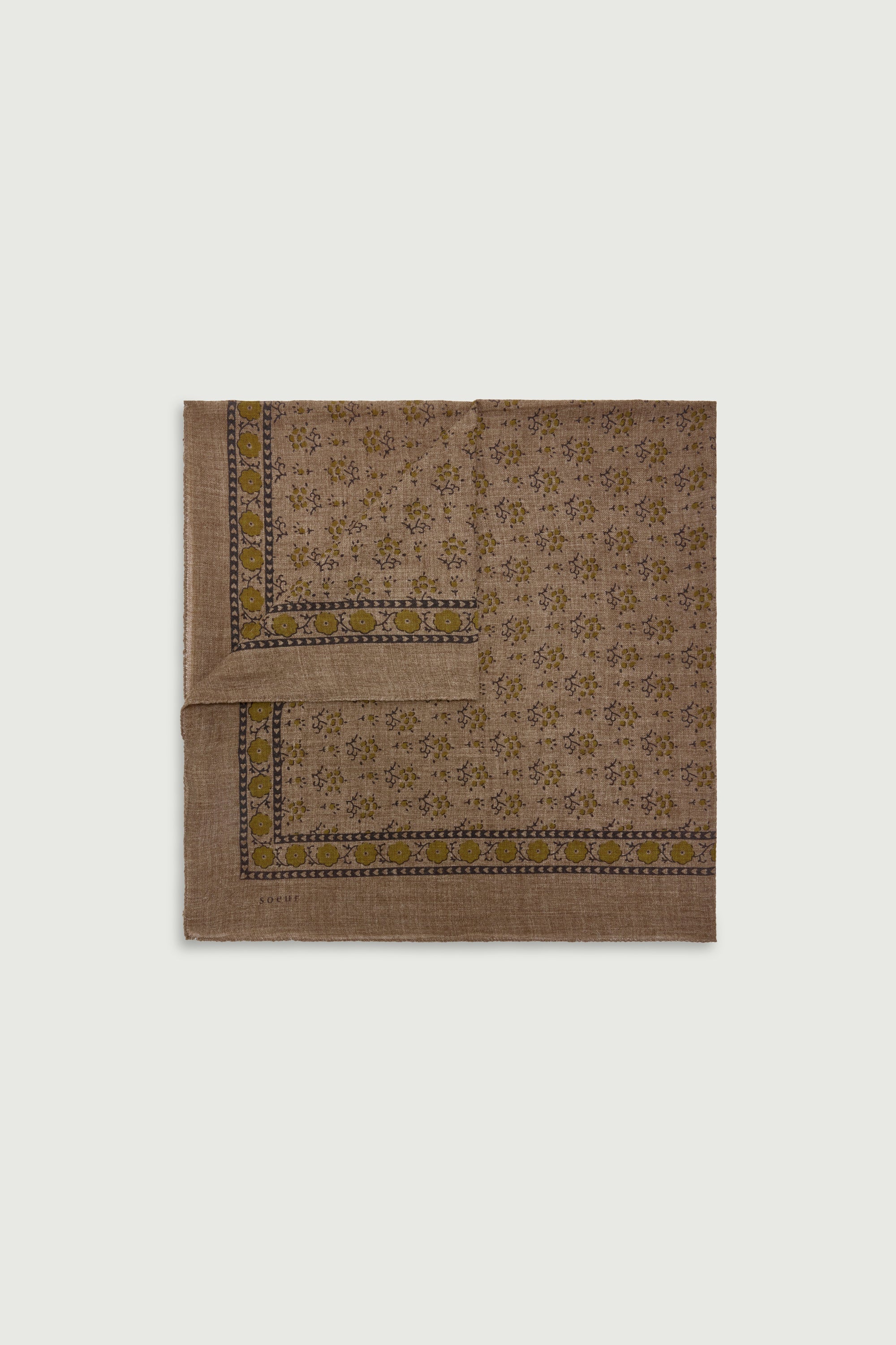 Scarf Classic In Wool TAUPE Heathered/Khaki