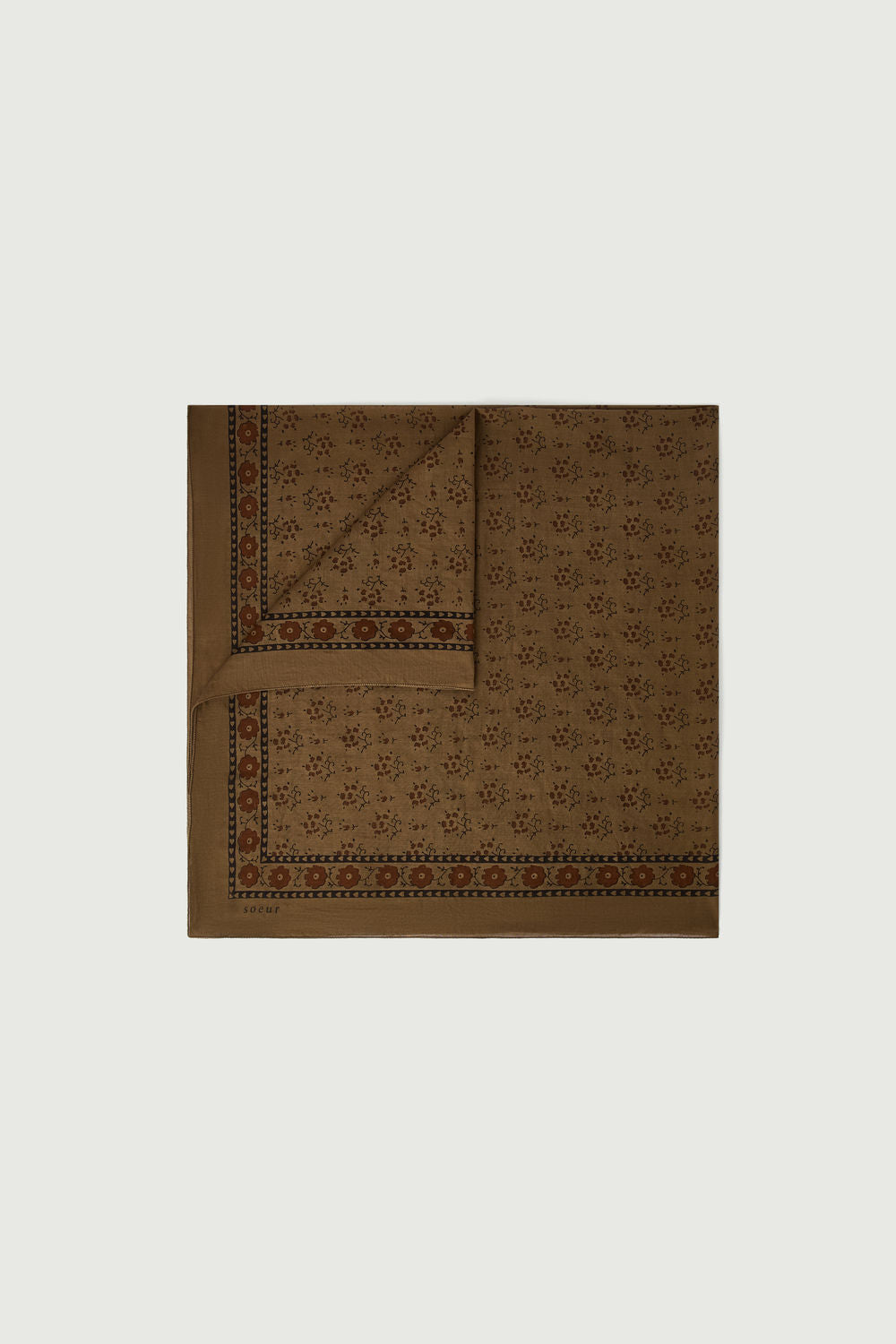 FOULARD CLASSIQUE COTON MARRON