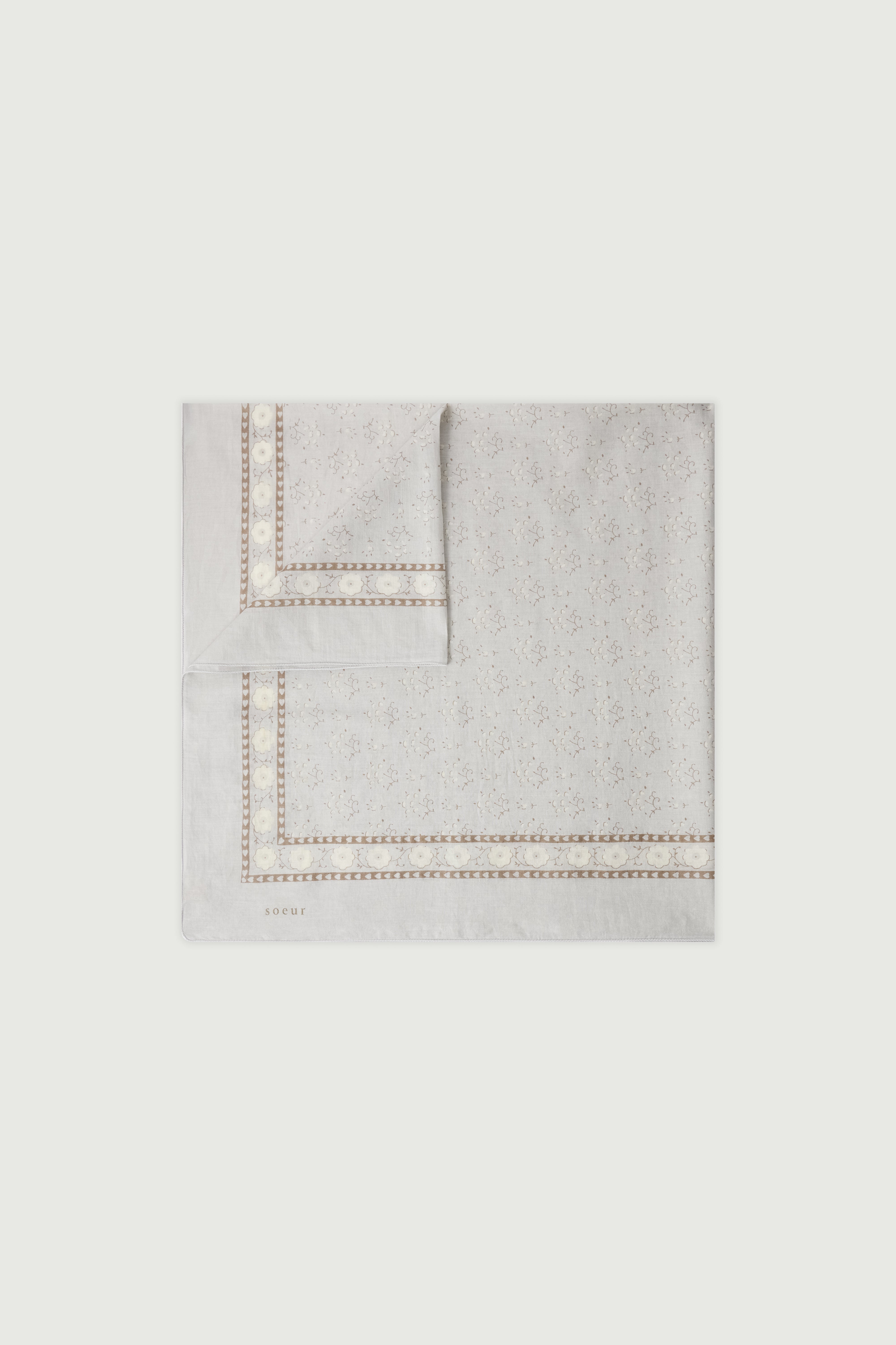 Scarf Classic Cotton Light Gray/White