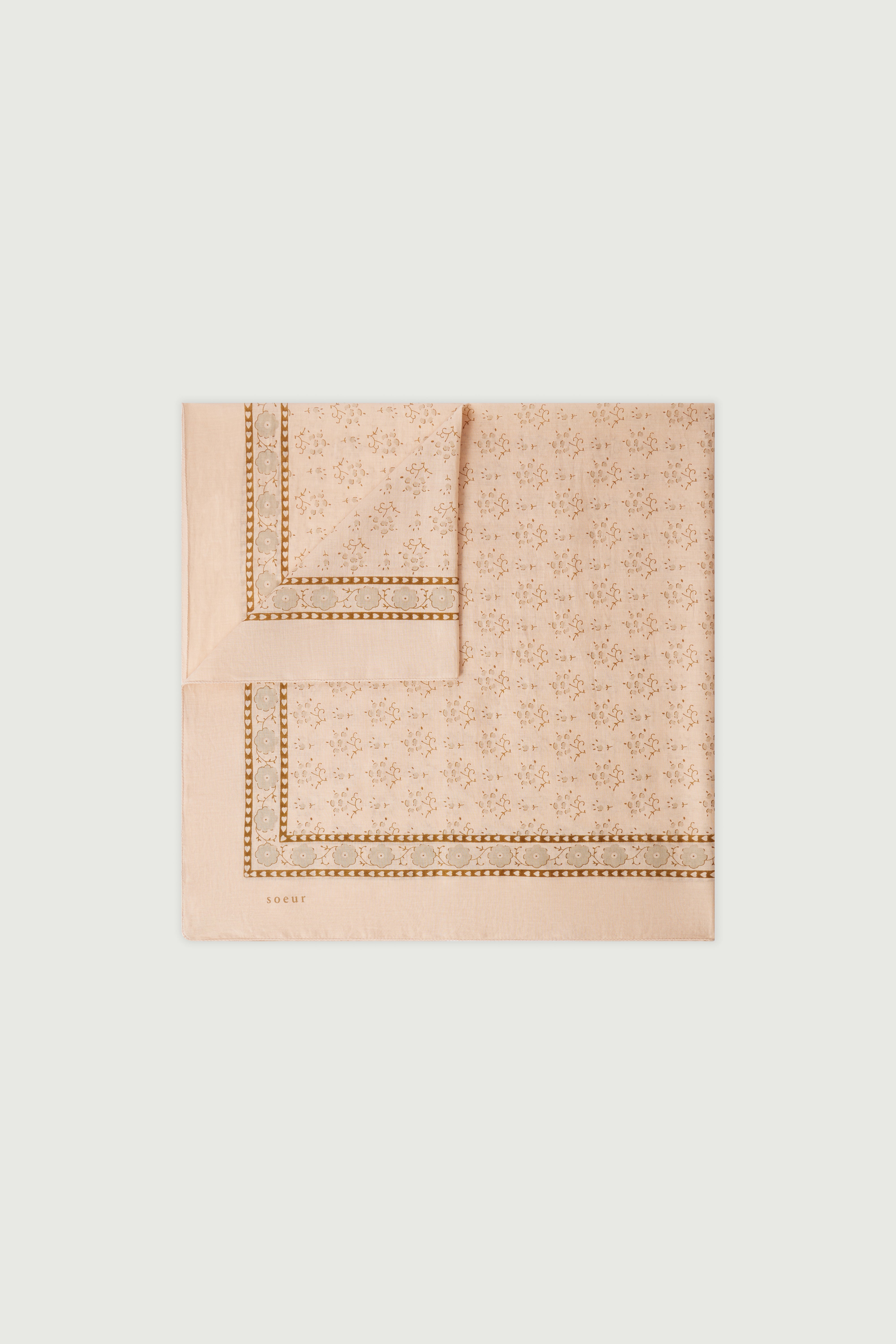 Scarf Classic Cotton Blush Pink/Beige