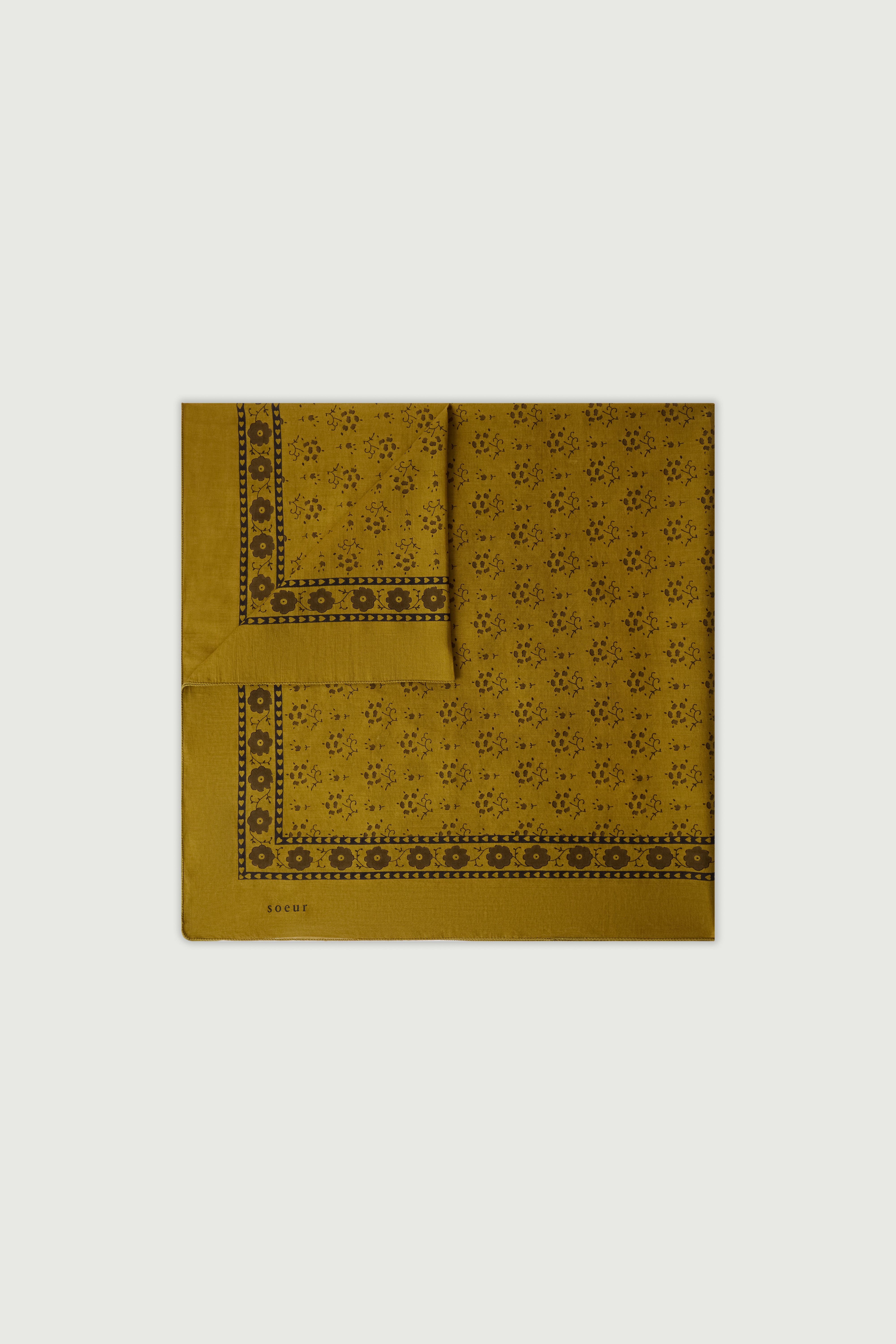 Scarf Classic Cotton ABSINTHE/Black