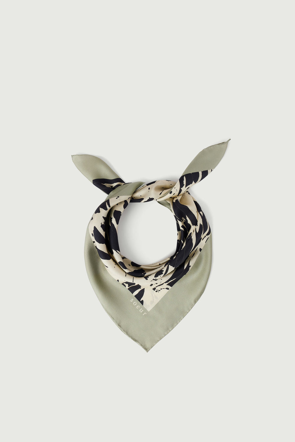 Foulard Capucine - Jaune Pâle/Noir - Soie - Femme vue 2