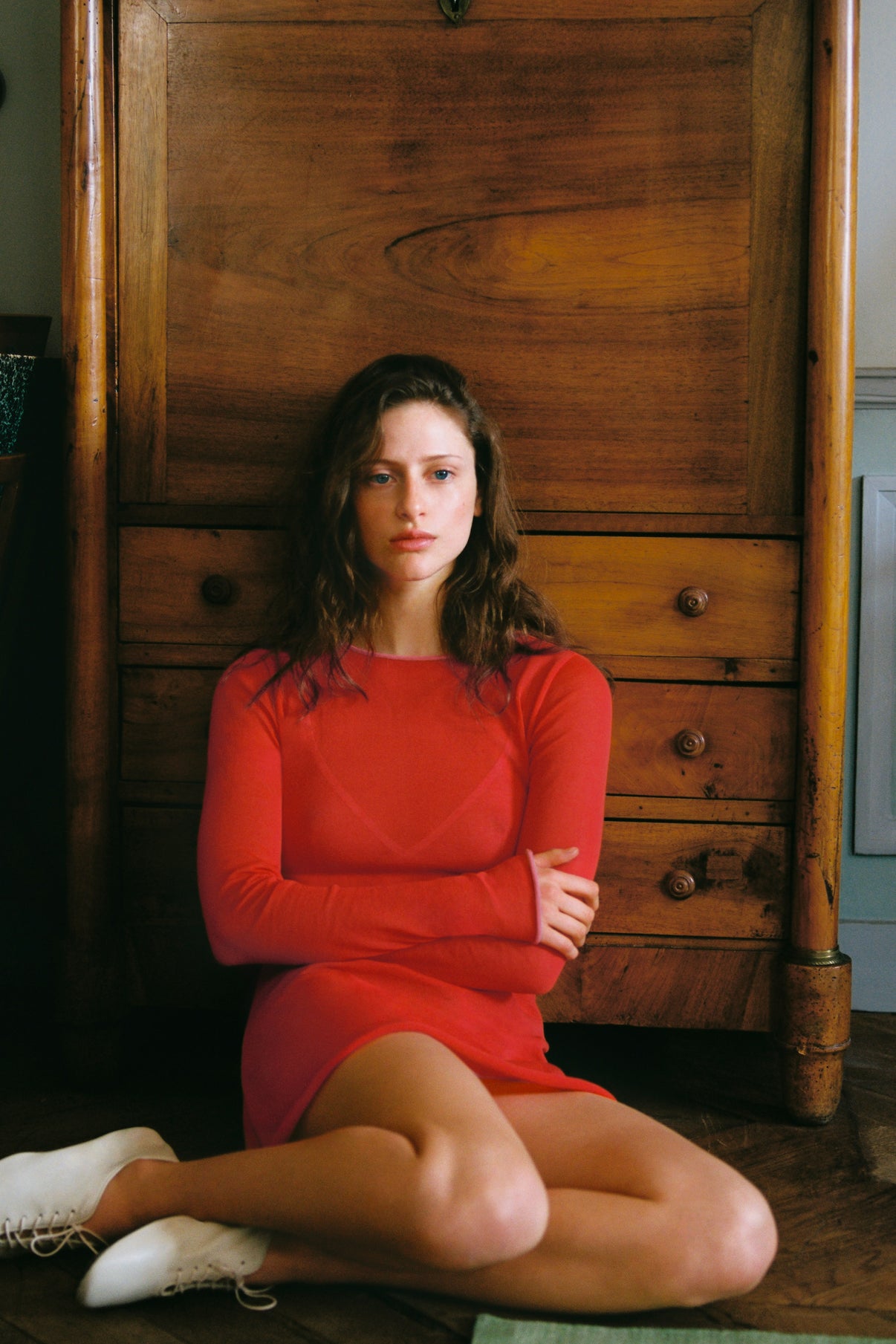 Robe Irene mini rouge orangé en maille Soeur & TL180 - Soeur vue 6