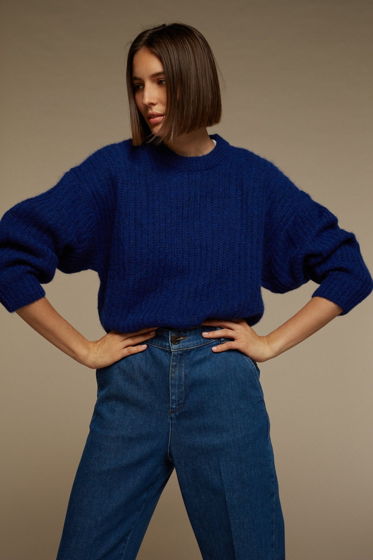 PULL GINETTE ÉCRU CHINÉ vue 2