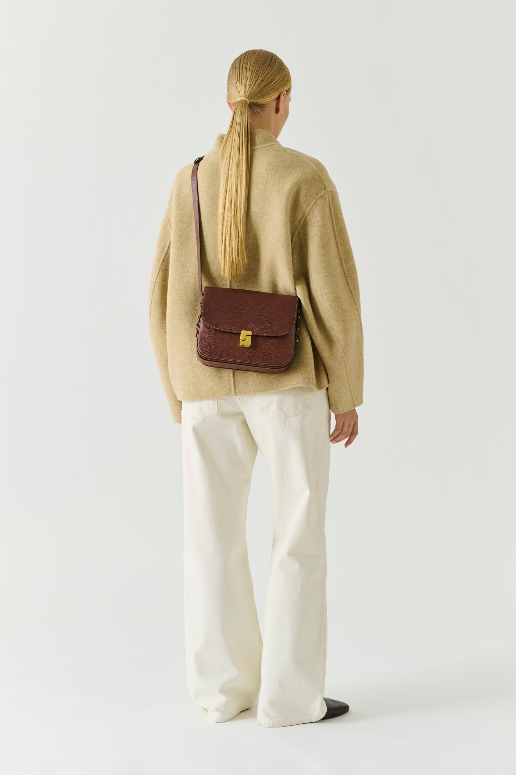 SAC BELLISSIMA MAXI Cognac Lizard-Effect