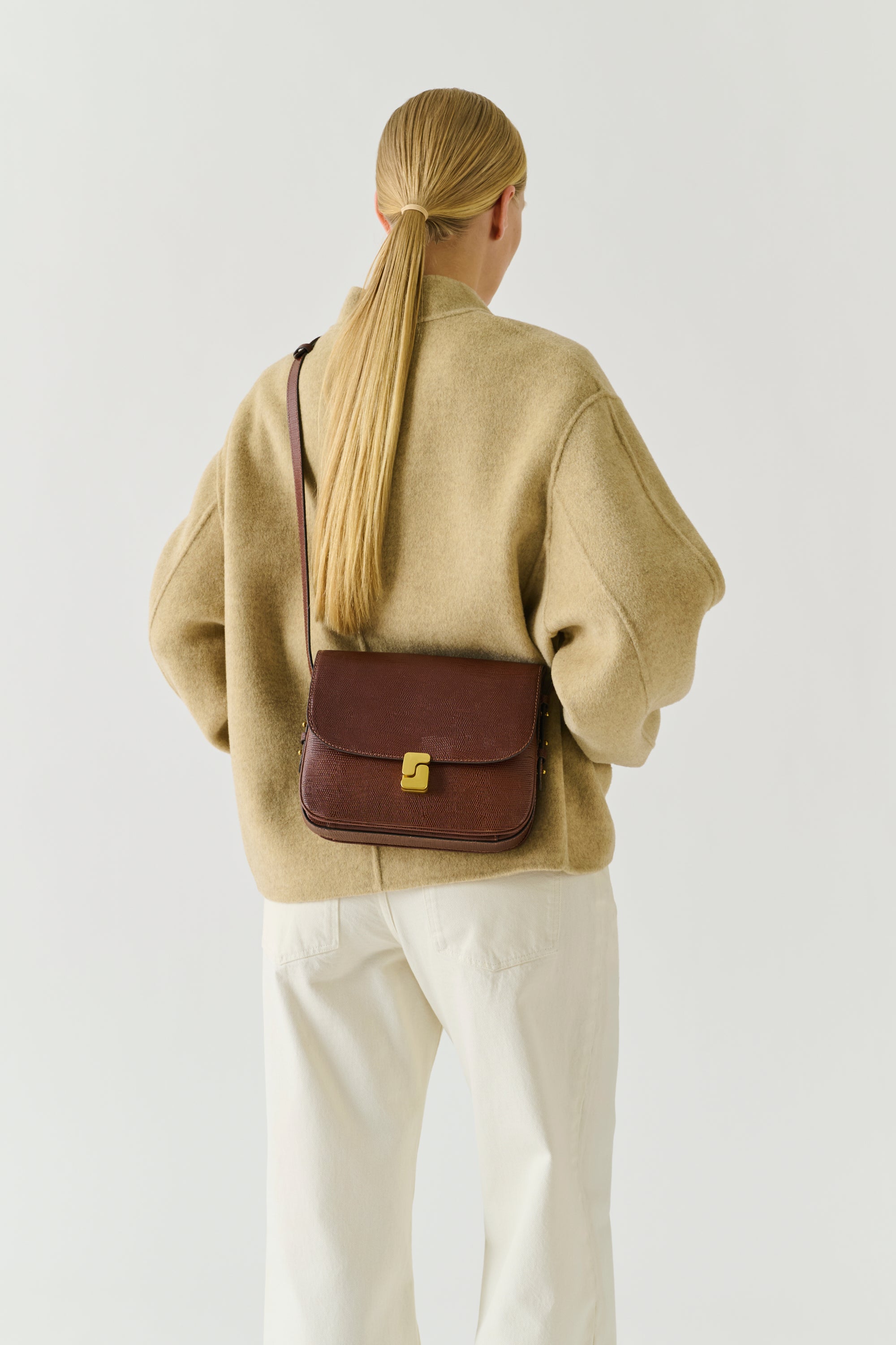 SAC BELLISSIMA MAXI Cognac Lizard-Effect
