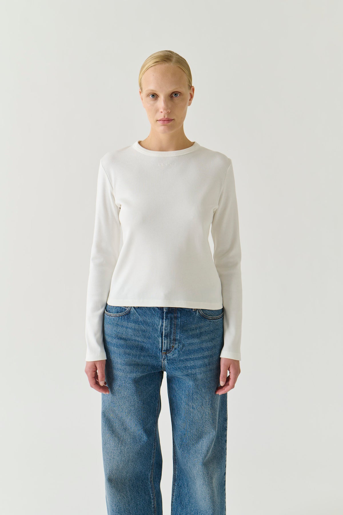 Camiseta Flavie - Blanco Algodón Orgánico Manga Larga - Soeur
