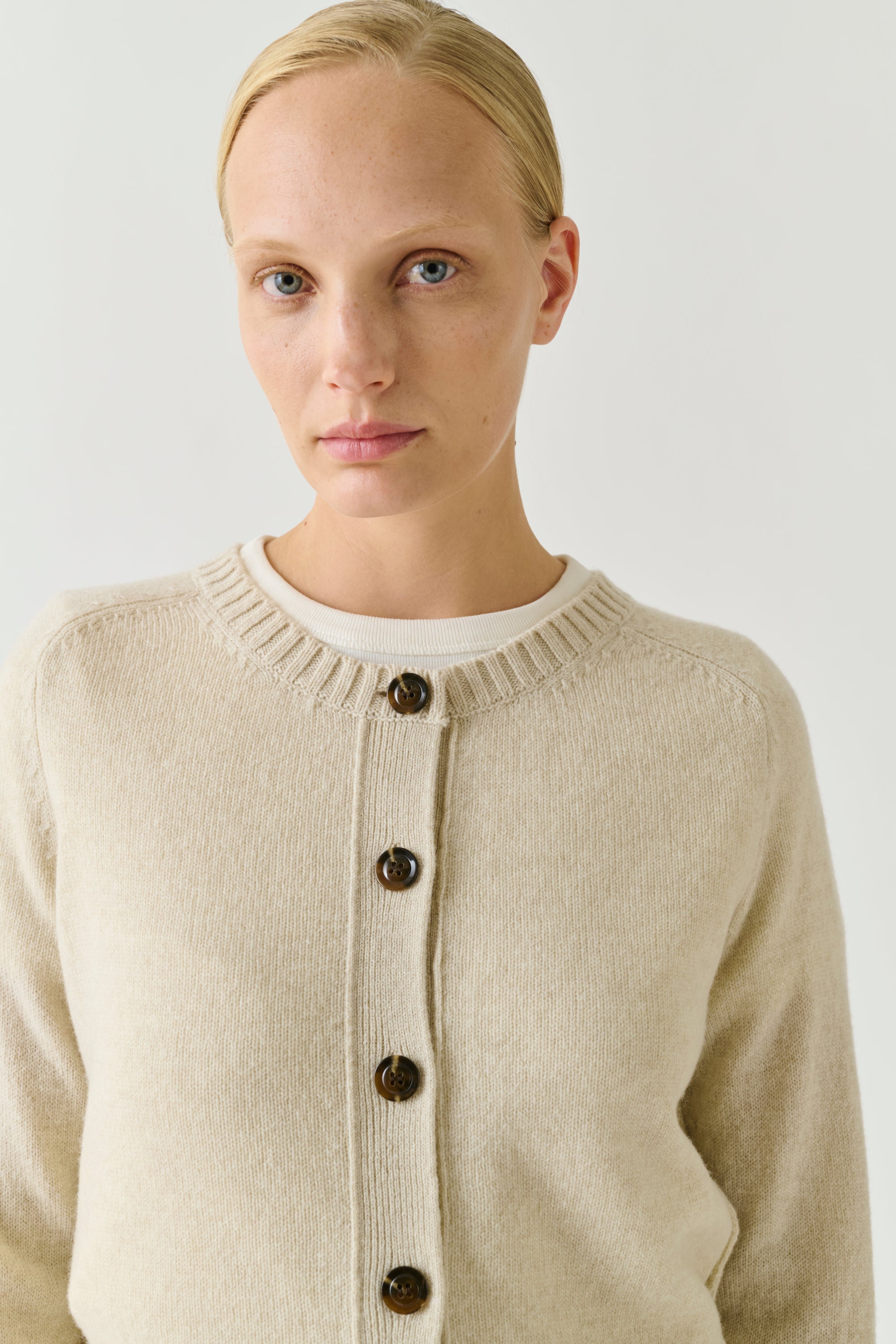 Cardigan VIRGINIA Ecru Heathered