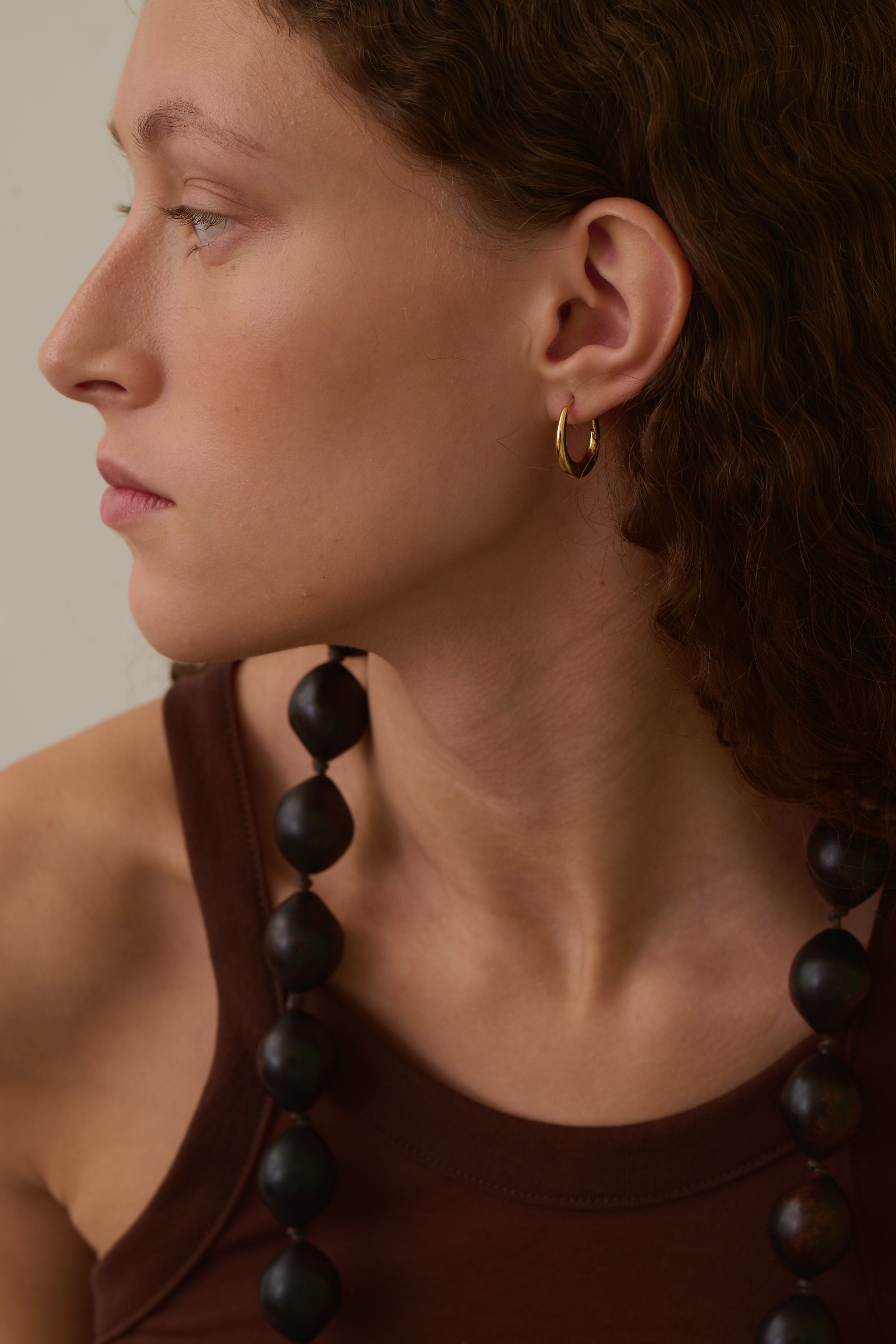 Large Hoop Earrings Gold-Tone