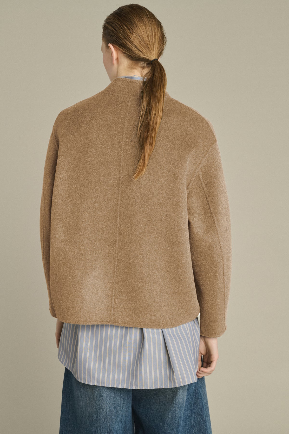 MANTEAU WINDSOR CAMEL CHINÉ vue 3