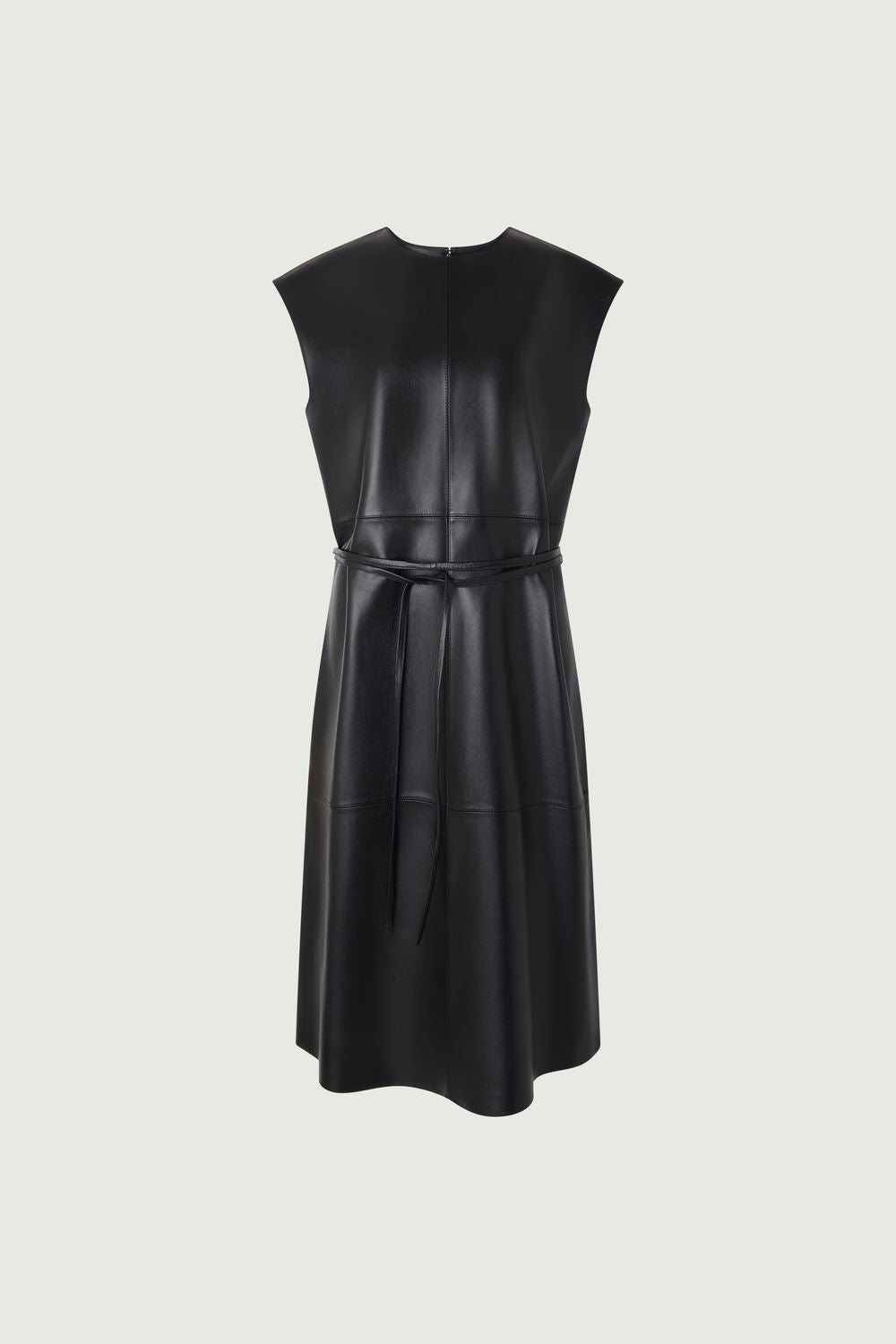 Sofia Dress - Black Lambskin Minimal