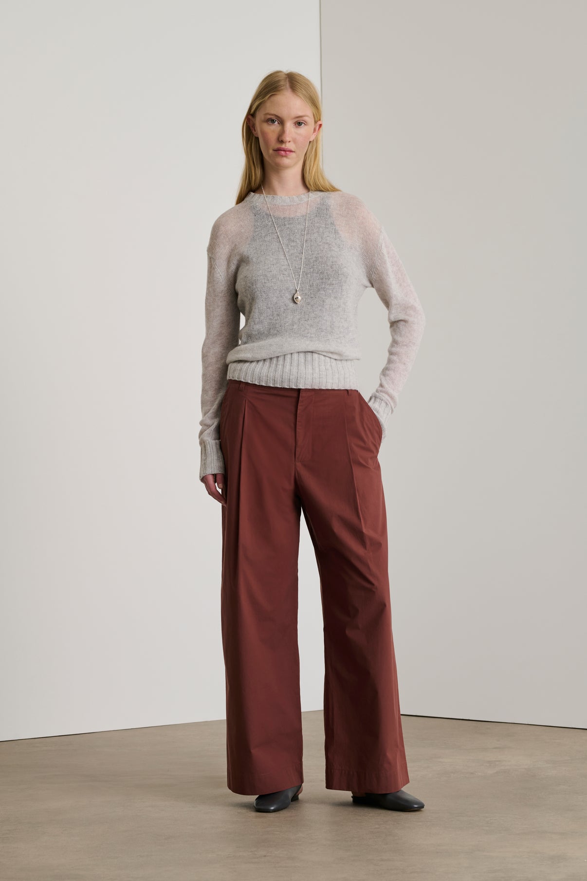 Pantalon Devy - Acajou - Coton - Femme vue 1