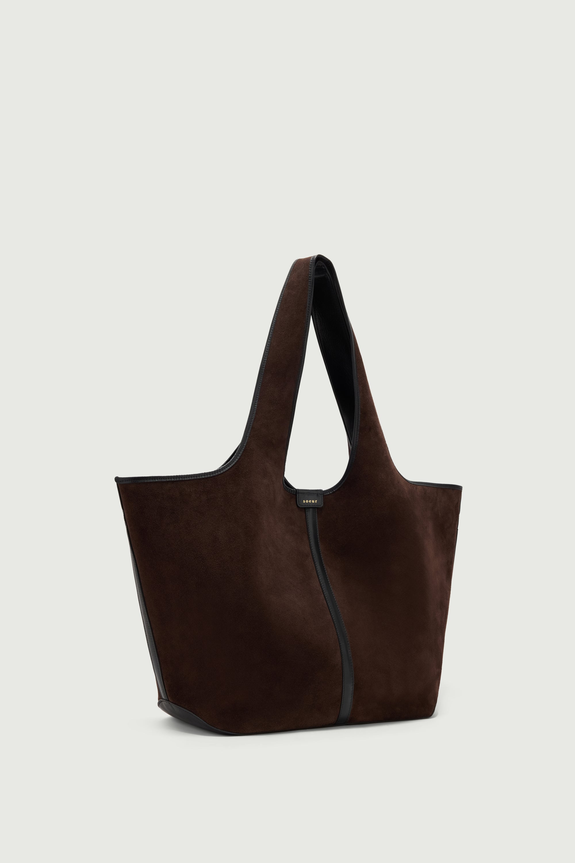 Tote Bag DOUCE Dark Brown Split Leather