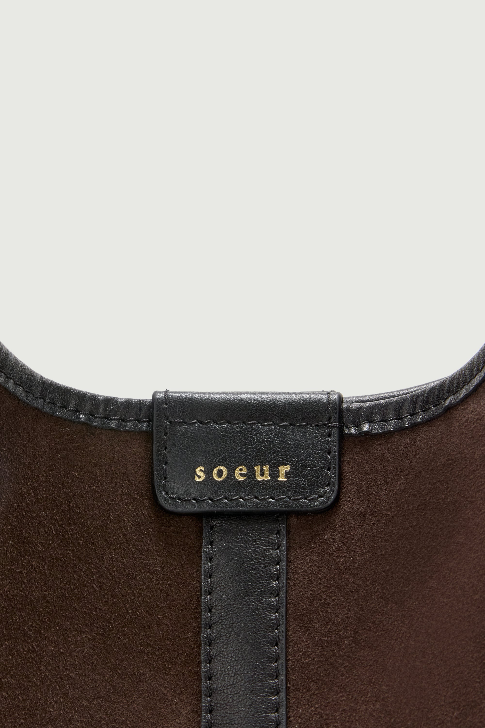 Tote Bag DELICE Dark Brown Split Leather