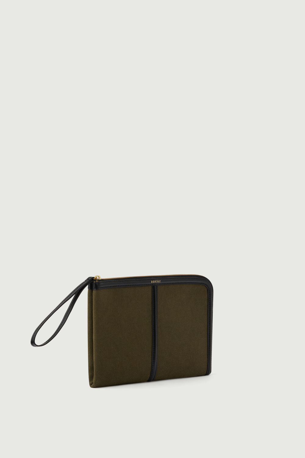 Pochette Doces - Kaki/Noir - Coton - Femme vue 3