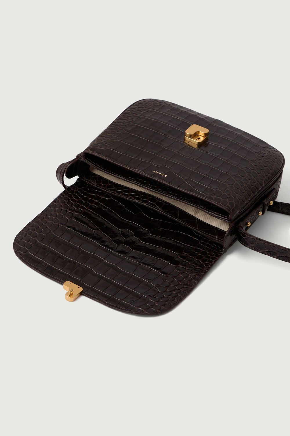SAC BELLISSIMA MAXI Dark Brown Croc-Effect