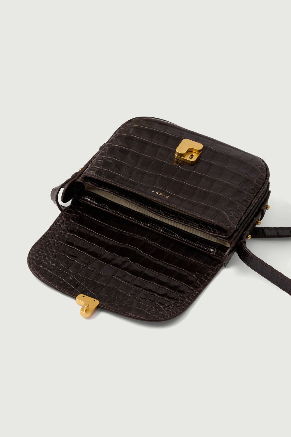 SAC BELLISSIMA MINI Dark Brown Croc-Effect