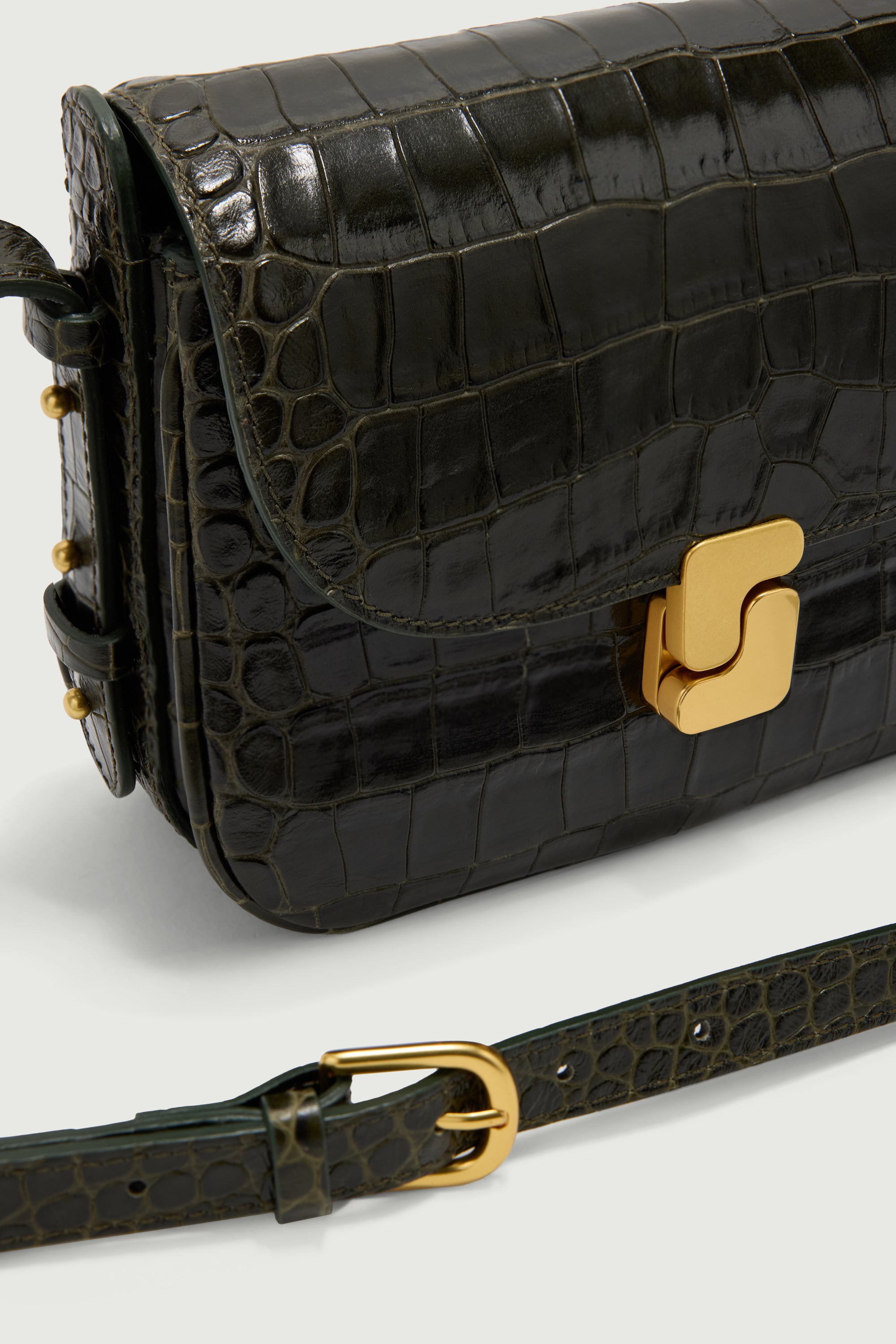 SAC BELLISSIMA MINI Olive Green Croc-Effect