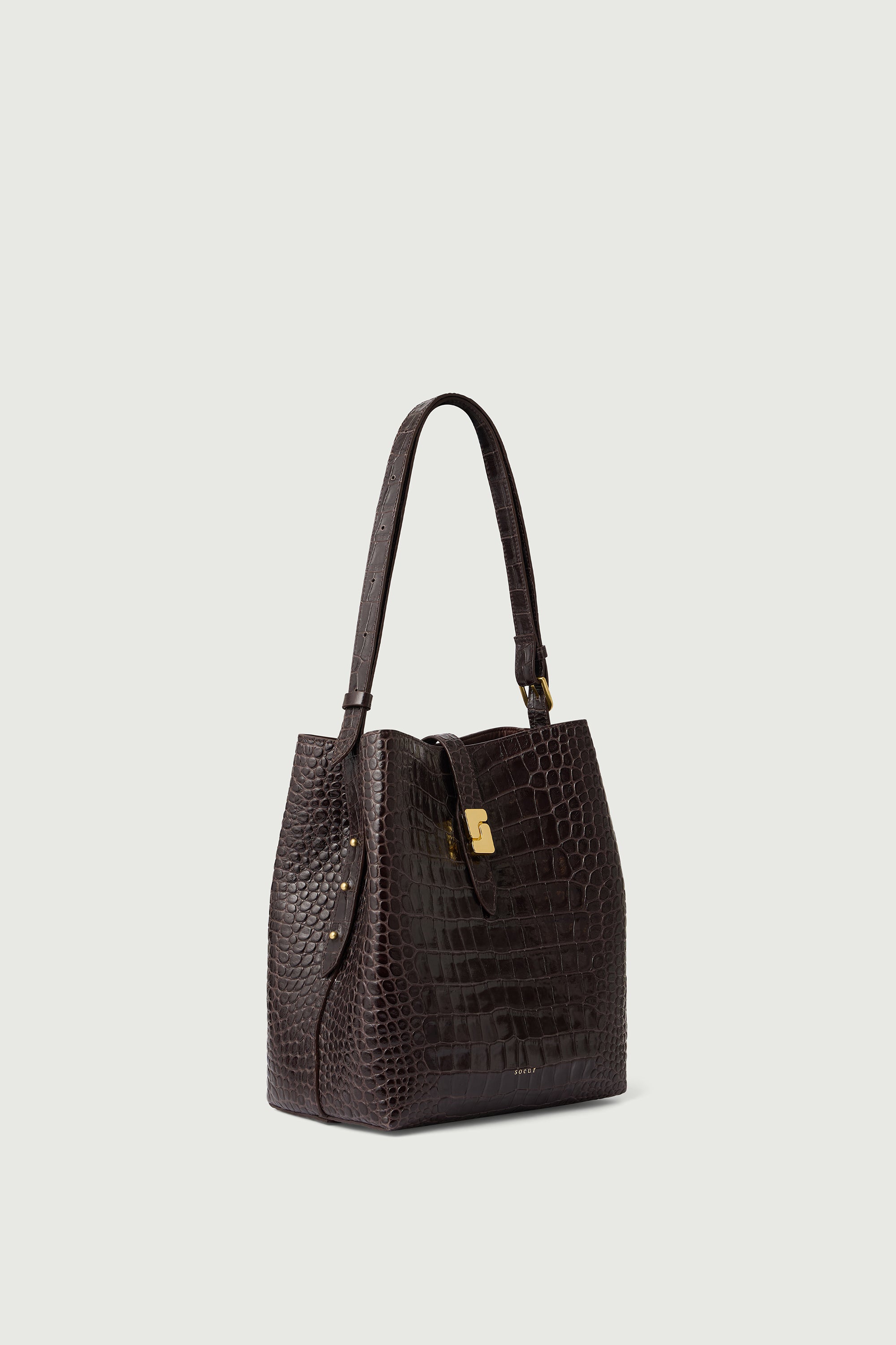 SAC BELLO Dark Brown Croc-Effect