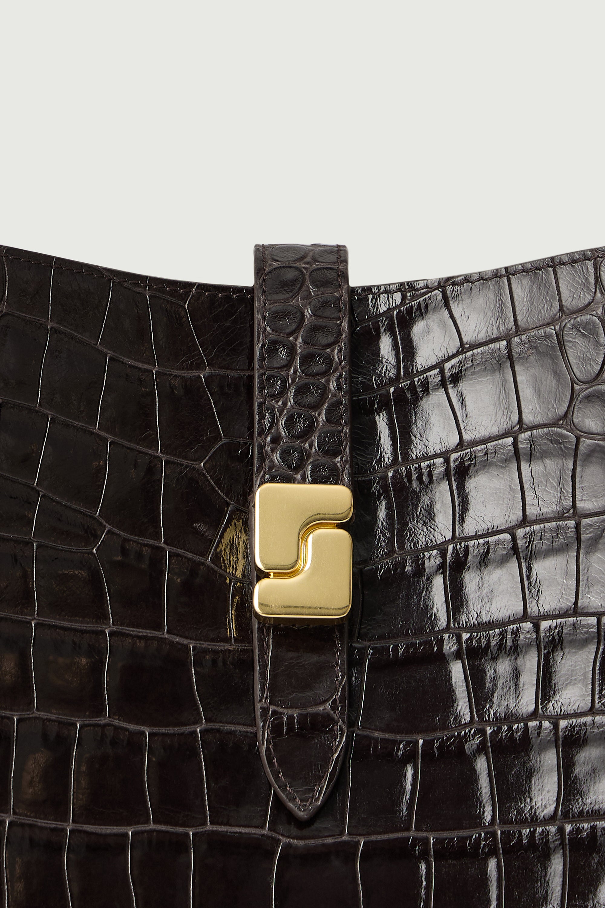 SAC BELLO Dark Brown Croc-Effect