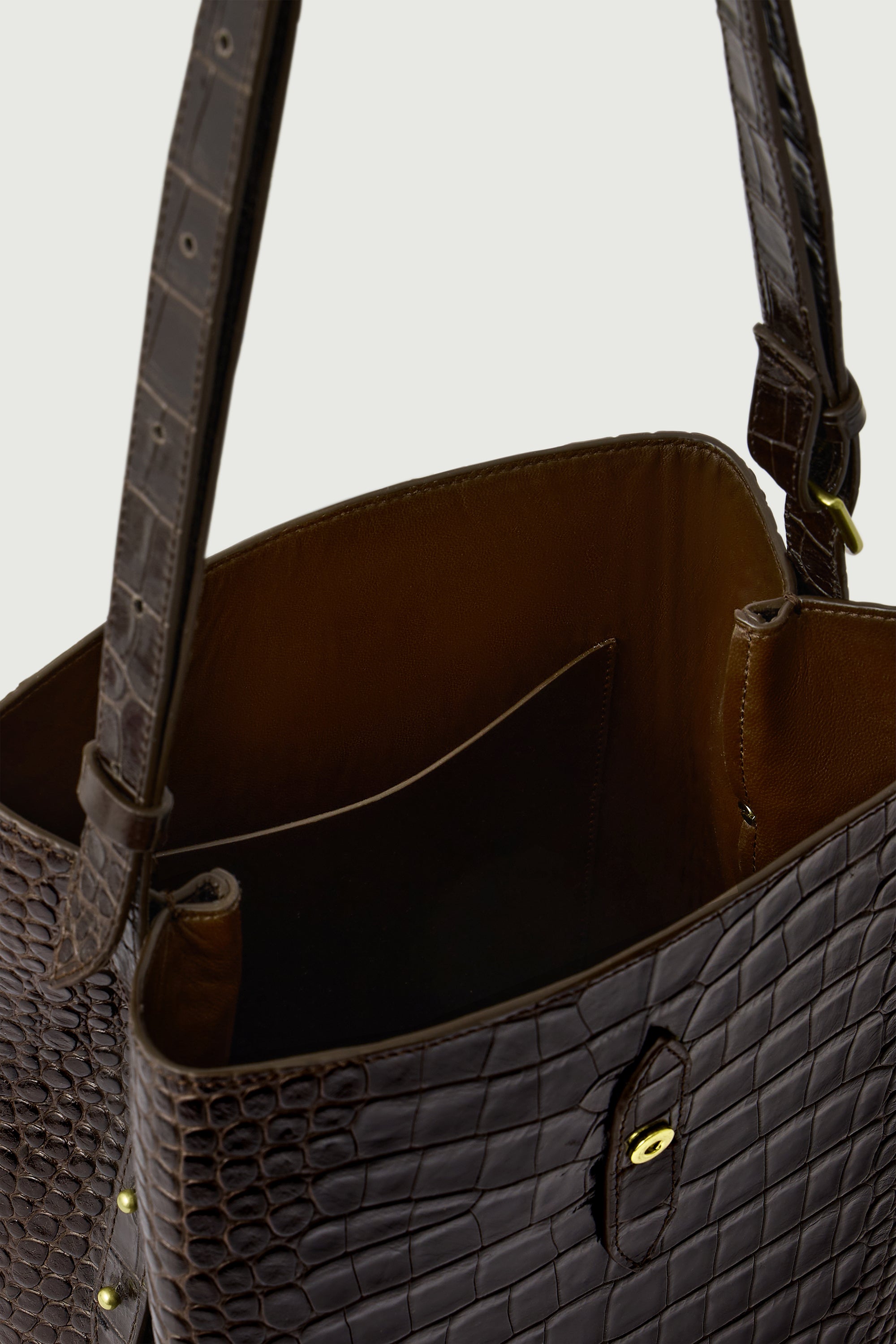 SAC BELLO Dark Brown Croc-Effect