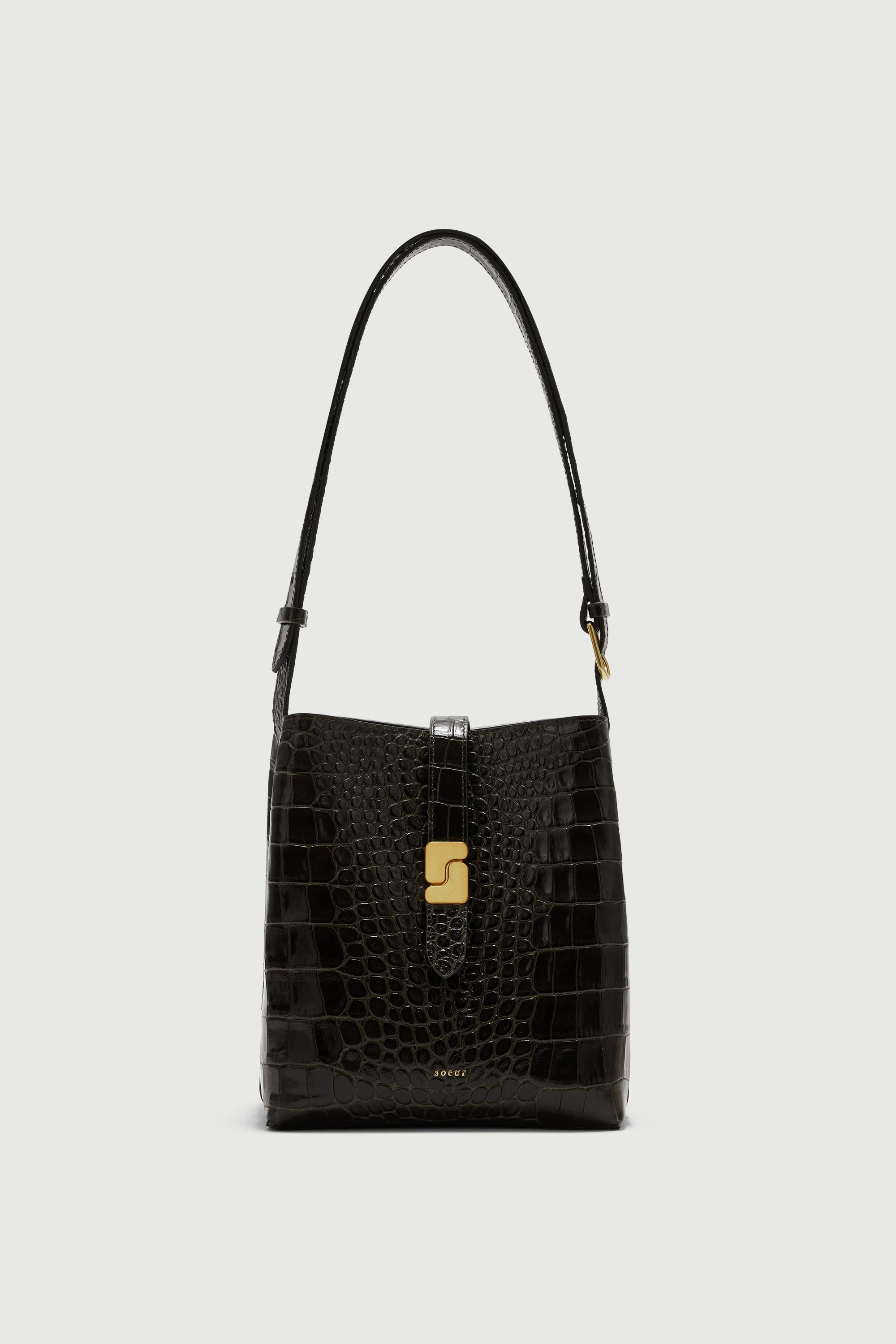 SAC BELLO MINI Olive Green EFFET Croc-Effect