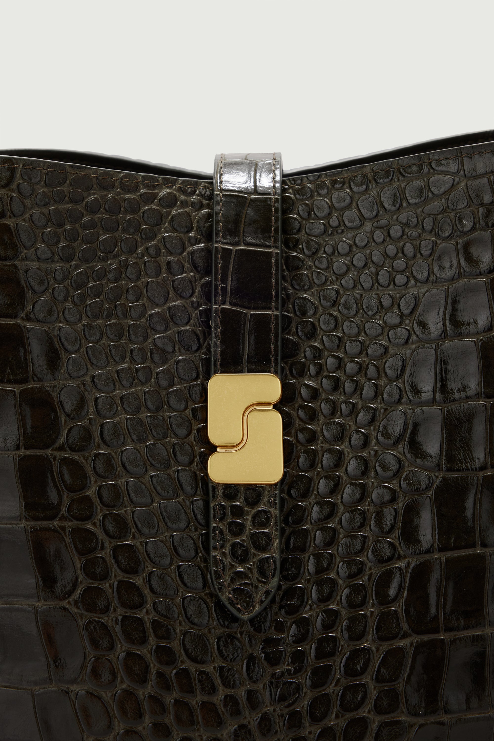 SAC BELLO MINI Olive Green EFFET Croc-Effect