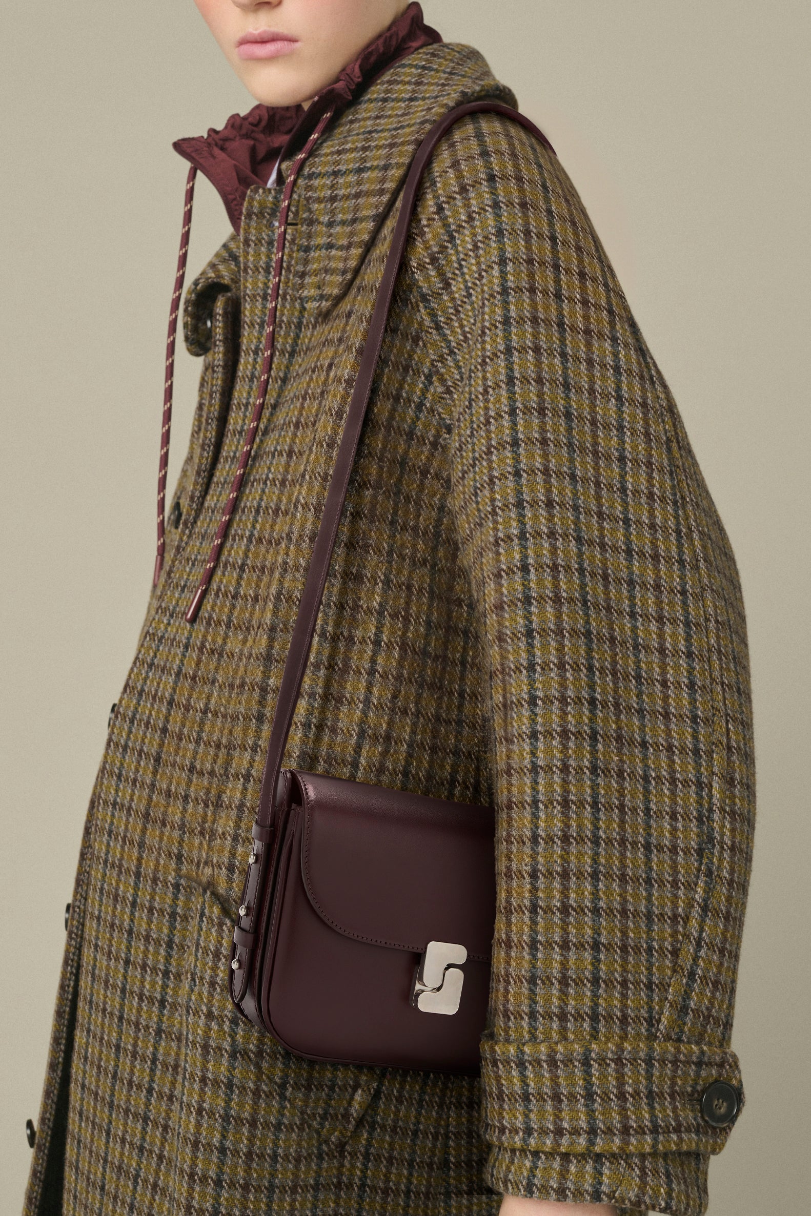 SAC BELLISSIMA MINI Burgundy Clasp Silver-Tone