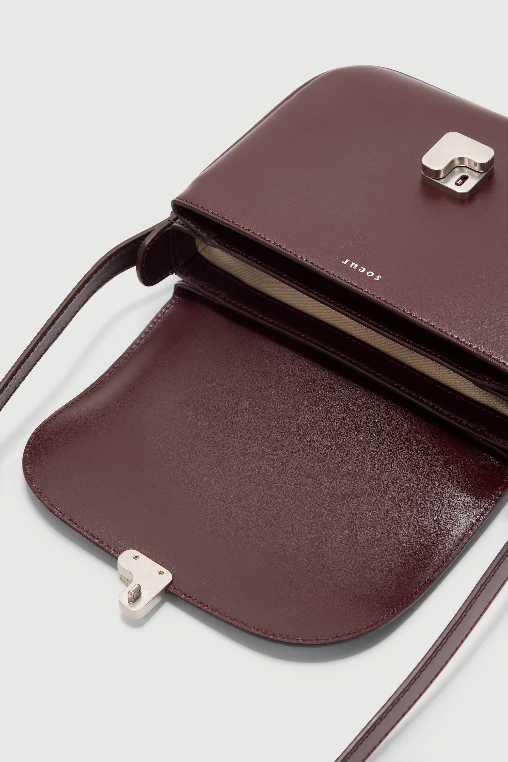 SAC BELLISSIMA MINI Burgundy Clasp Silver-Tone