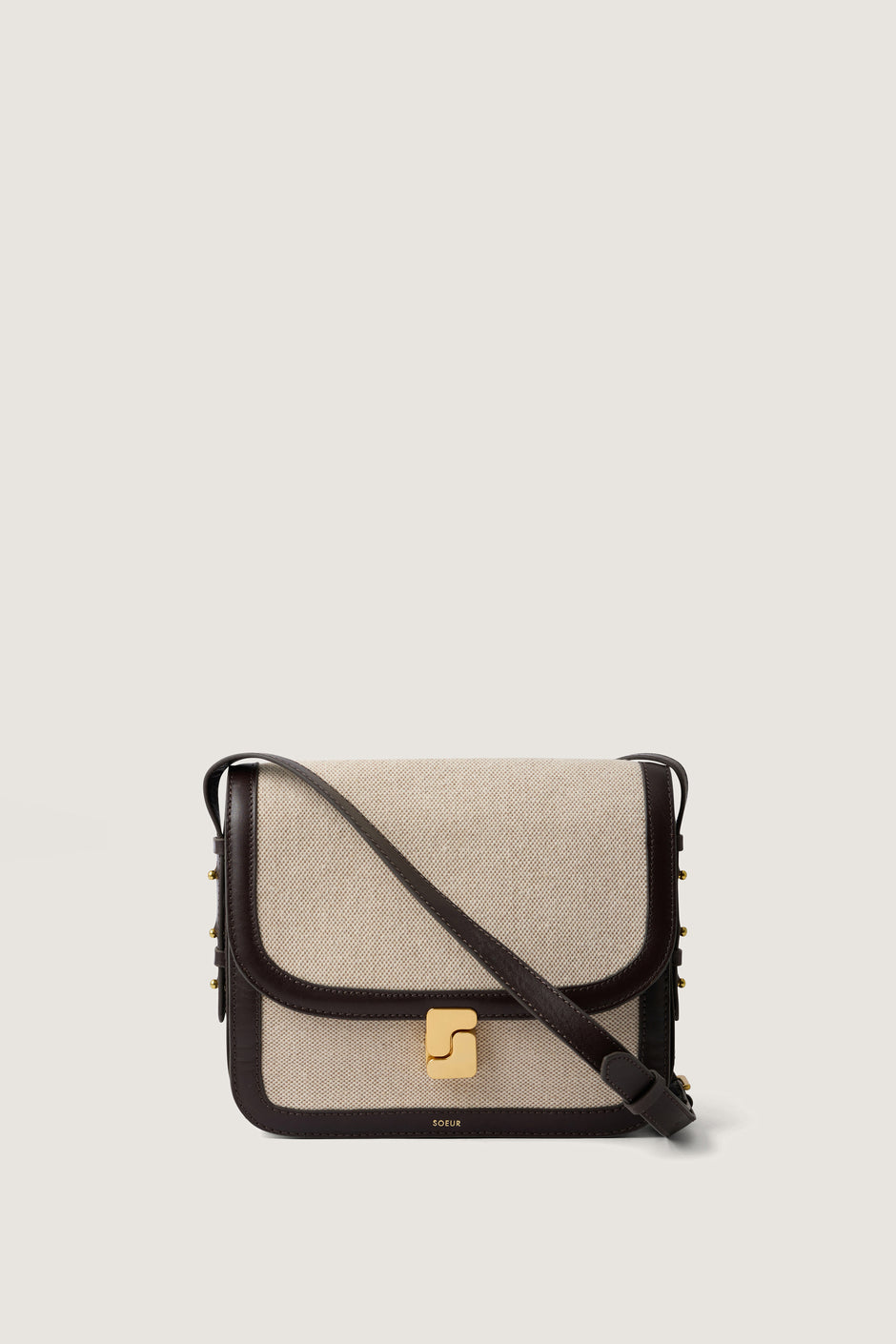 Soeur Women's Bello Suede Shoulder Bag Beige
