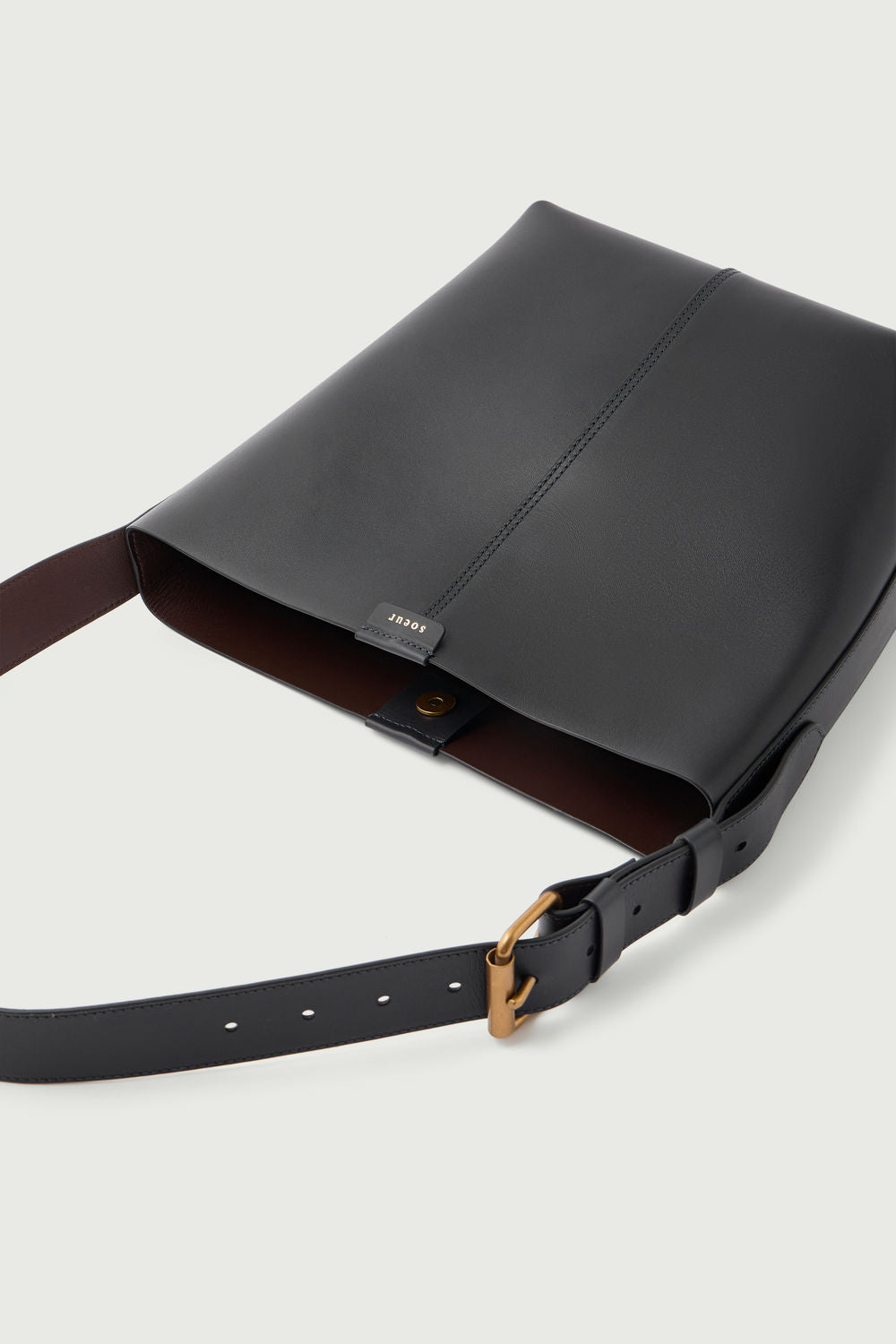 Sac Saudade Mini - Acier/Chocolat - Cuir - Femme