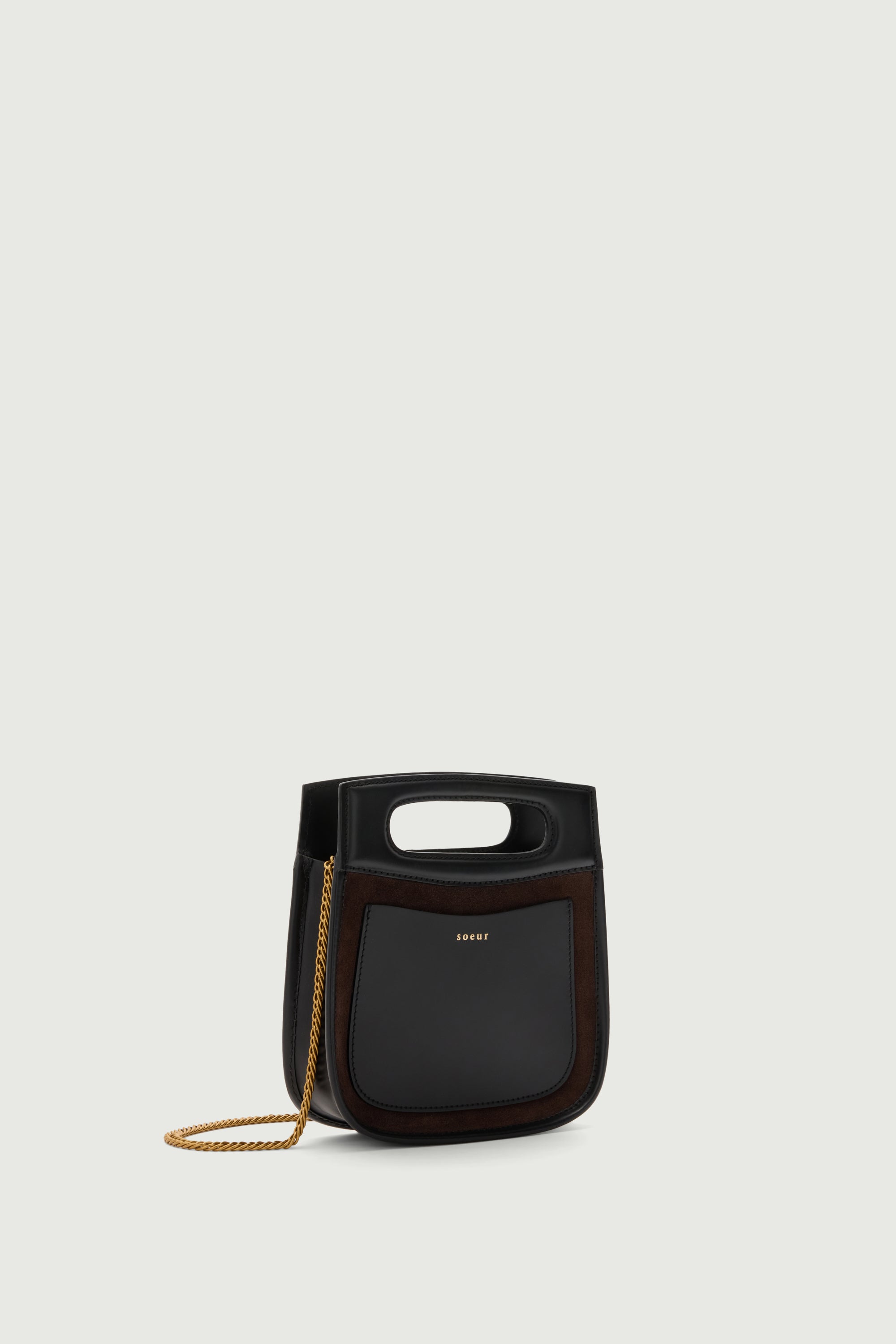 SAC CHERI MINI Dark Brown Split Leather