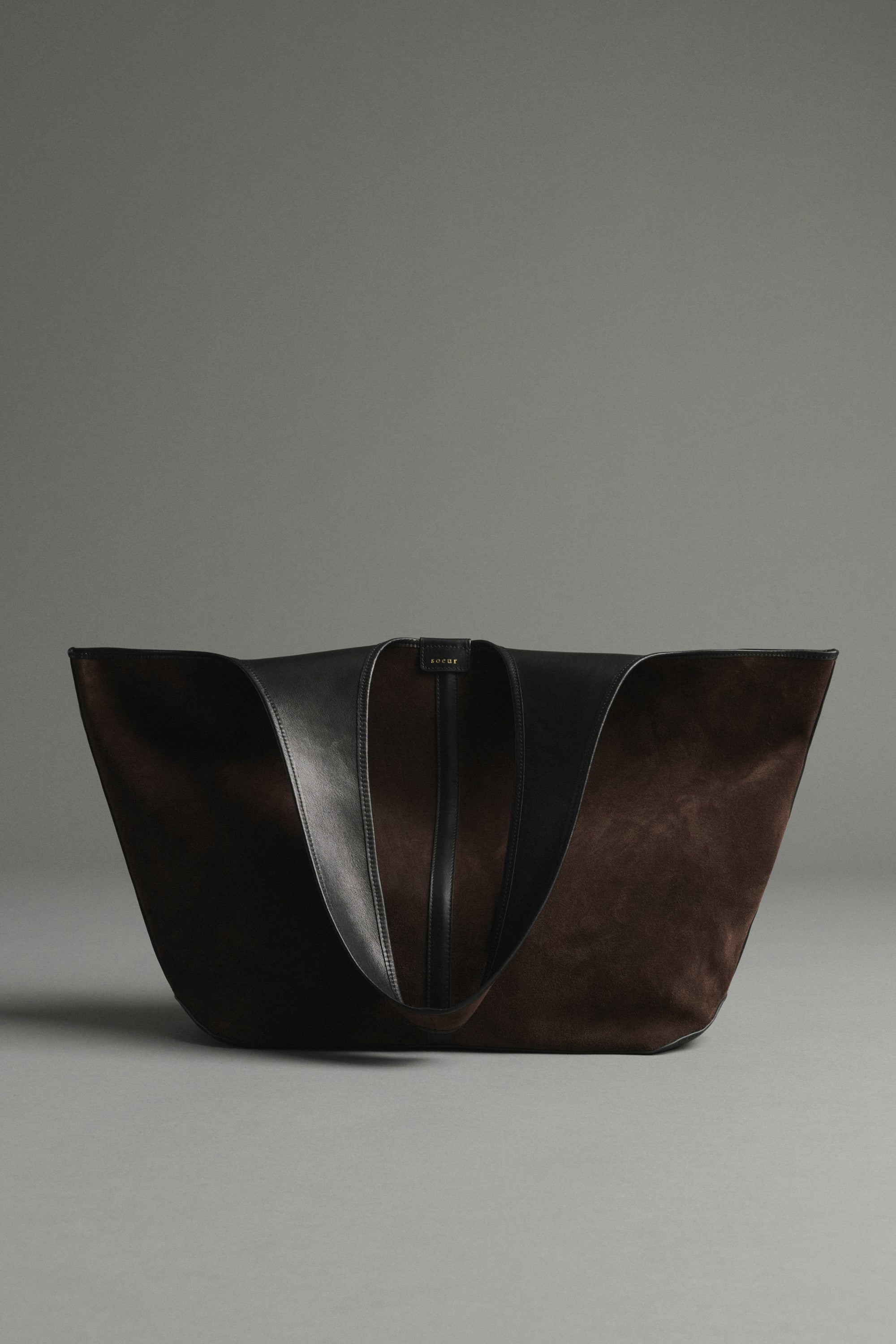 Tote Bag DOUCE Dark Brown Split Leather
